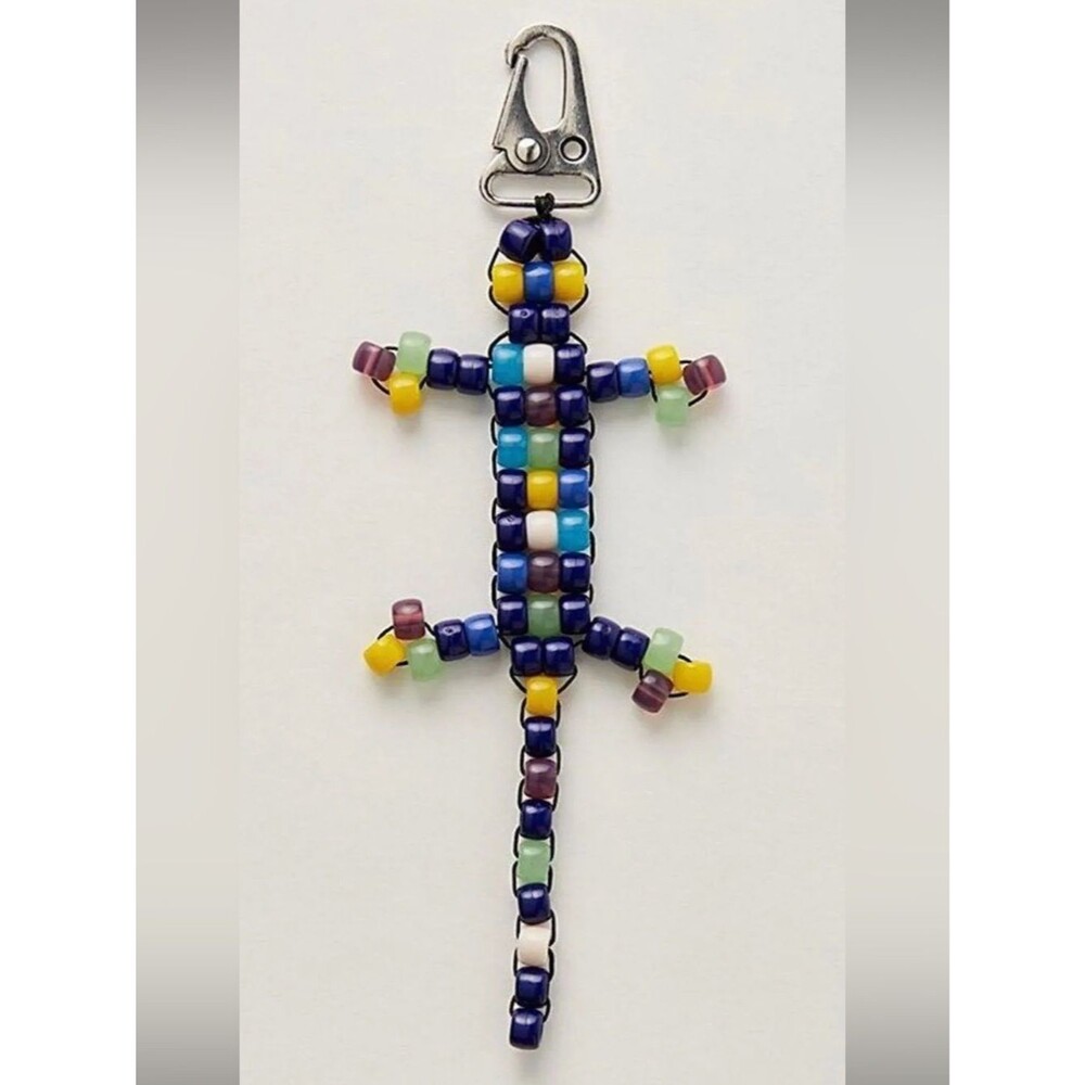 Free People Beaded Lizard Bag Charm NWT